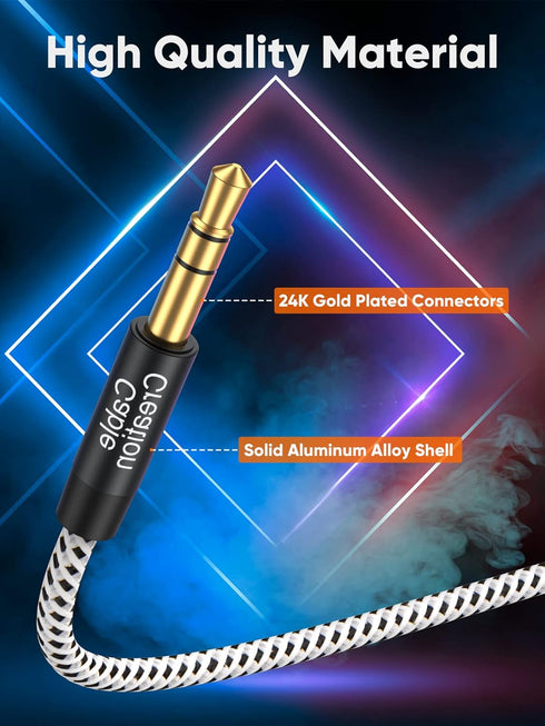CableCreation 3.5mm Cable (6FT/1.8M), Male to Male Audio Cable, Compatible with Headphones, Car, Speaker