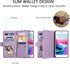 UEEBAI Wallet Case for iPhone 6 Plus & 6S Plus, Retro 9 Card Holder Slots with Zipper Pocket, Shockproof (Glitter