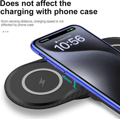 Wireless Charger, Dual 20W Charging Pad for Samsung Galaxy S24/S23/S22/S21/S20/S10/Note, Fast Charging Pad for Apple