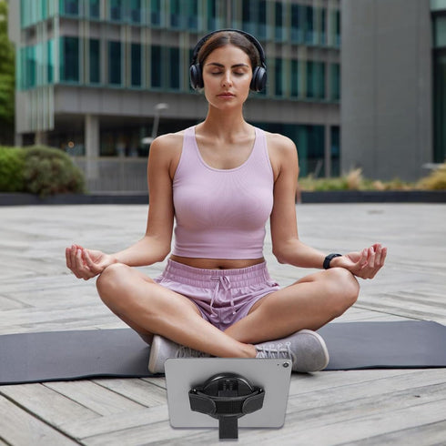 Hpmjz 360 7-11" Tablet Stand with Hand Strap Universal Tablet Hand Strap Holder Degree Rotating Sticky Tablets Stand