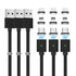 3 in 1 Magnetic Charging Cable (3 Pack: 3.3/6.6/6.6ft) - Fast 3A Charger for Lightning/USB-C/Micro-USB Devices - Black