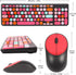 Wireless Keyboard and Mouse Combo, Retro Typewriter Wireless Keyboard with Round Keycaps for Desktop