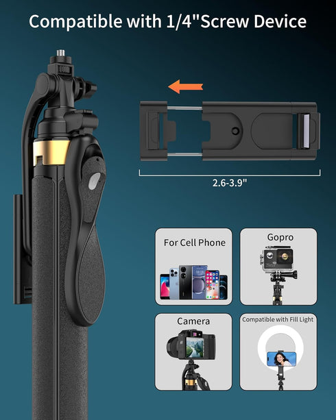 Free Fashion 71" Selfie Stick Quadpod, Phone Stand,Cell Phone Tripod with Wireless Remote, iPhone Quadpod Stand,Selfie