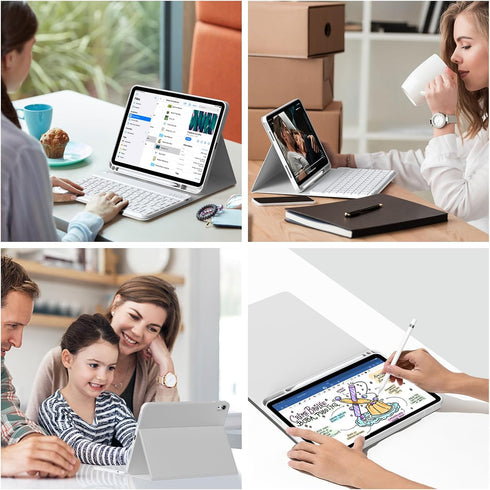 Keyboard Case for iPad 10th Generation 2022 10.9 Inch, Magnetic Detachable Wireless Bluetooth Keyboard, Gray