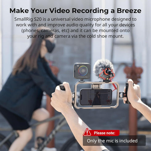SMALLRIG Shotgun Mic for Camera, Video Microphone for DSLR & iPhone, with Shock Mount, Deadcat Windscreen for Vlogging