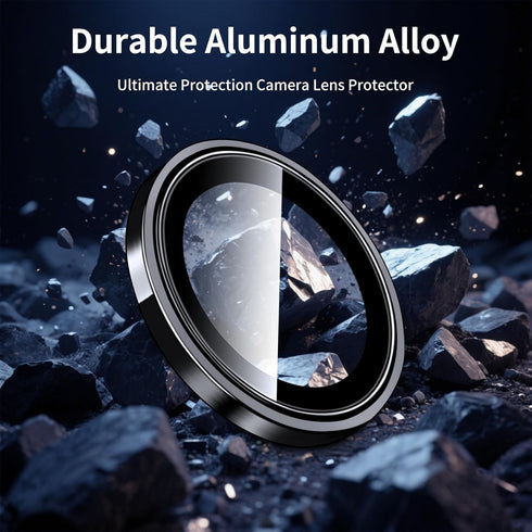 Hsefo 17, 9H Camera Lens Protector for iPhone Ultra-thin Tempered Glass, Scratch Resistant, Case Friendly, Metal