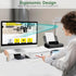 Dual Monitor Stand Riser with Drawer & Metal Leg, Large White Computer Monitor Riser with Storage for 2 Monitors