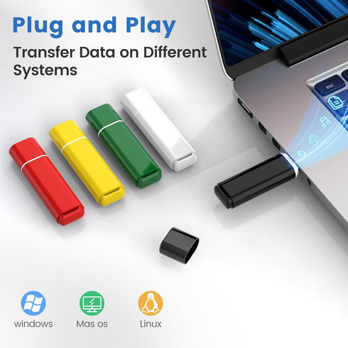 ABLAZE 8GB 2.0 5 Pack 8GB USB Flash Drives with Type C Adaters, Thumb Drives USB Sticks Memory Sticks Pendrives