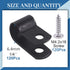 Glarks 120Pcs 1/4 Inch Black Nylon Screw Mounting R-Type Cable Clip - Wire Clamp with 120Pcs Screws