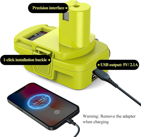 LONG FIT Replace for Dewalt to Ryobi 18V Battery, M18 to Ryobi 18V Battery, Convert Dewalt 20V or Milwaukee 18V Battery