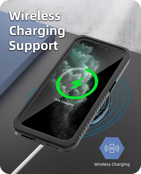 WIFORT Waterproof Case for iPhone 11 Pro - Certified Water Proof & Military Protection with Built-in Screen Protector