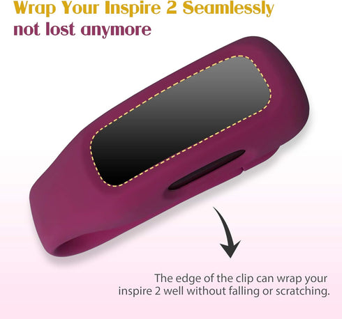HSWAI 3-Pack Clips Replacement for Fitbit Inspire 2/Fitbit Inspire 3 - Soft Comfortable Silicone Clip 360° Protection