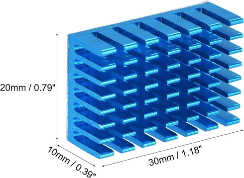 uxcell 30x20x10mm Black Thermal Self Adhesive Aluminum Heatsink, 5 Pcs Electronic Radiators