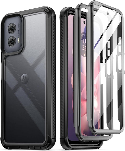 Poetic Guardian Case for Motorola Moto G Power 5G 2024, Full-Body Shockproof, 20FT Mil-Grade Drop Tested, Black/Clear.
