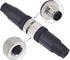 M12 4 Pin Male & Female Socket Panel Aviation Wire Connector, 12mm Outdoor Waterproof IP67, 4 Sets