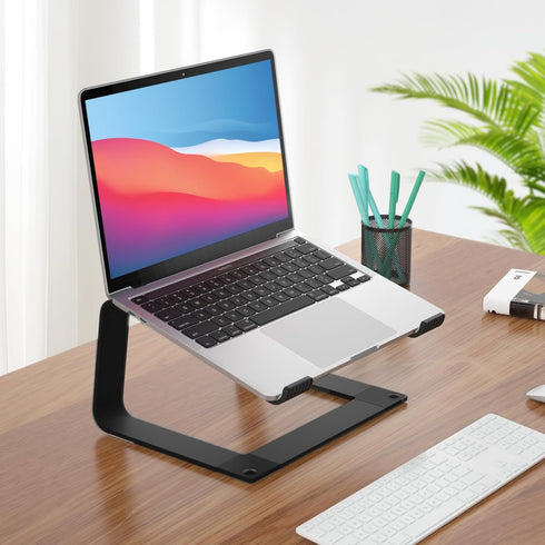 GleYo 10-16" Laptop Stand for Desk Portable Computer Riser Metal Notebook Holder Printer Stand Office Desk Accessories