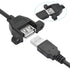 2Pcs 2.0 1FT, USB Panel Mount Extension Cable USB Type A Male to Female with Ears Can Fixed Charging and Data