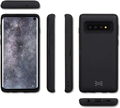 TORU CX PRO Case for Galaxy S10 - Slim Protective Cover with Card Holder, Black