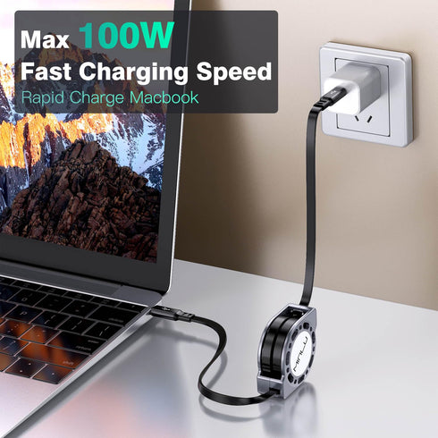 100W USB C to USB C Charging Cable 2-Pack, 4Ft Fast Charge for MacBook Pro, iPad Pro, Galaxy S22 Ultra, Pixel, Switch,
