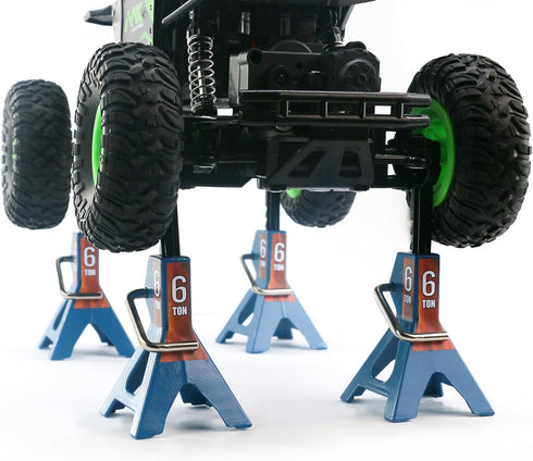 4 Pack 1/10 TRX4 SCX10 1/10 1:10 Remote Control Car Scale Metal Jack Stand Repair for Traxxas Axial RC Climbing
