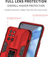 Asuwish Phone Case for OnePlus 8T & 9R 5G, Red, with Tempered Glass Screen Protector & Slim Stand