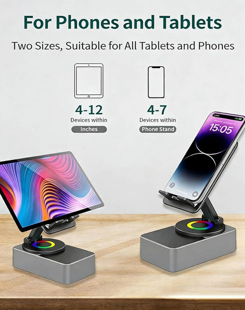 SDYIUXB 3-in-1 360 Bluetooth Audio Power Bank Bracket, Phone Stand with Wireless Bluetooth Speaker, Rotating Foldable