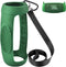 Silicone Case Cover for JBL Charge 5 Waterproof Portable Bluetooth Speaker, Green, with Shoulder Strap and Carabiner