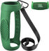 Silicone Case Cover for JBL Charge 5 Waterproof Portable Bluetooth Speaker, Green, with Shoulder Strap and Carabiner