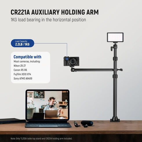 NEEWER Extendable Camera Desk Mount with Ball Head, 17"-40" Adjustable Table Light Stand for DSLR Camera, Ring Light,