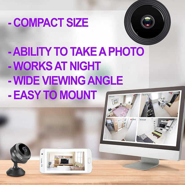 WiFi Camera Indoor, 1080P Pet Dog Camera 150° Wide Angle Security Wireless Baby Camera with Night Viewing Cyclic Recording WiFi Security Camera