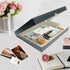 Lineco 16x20 Gray Archival Folio Storage Box - Metal Edge Clamshell Lid for Organizing Photos, Documents, Crafts
