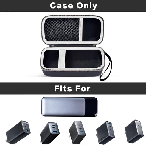 Case Compatible with Anker 737/735/ 736/717 USB-C Portable Charger Power Bank, Fast Foldable Wall PowerBank Bag for GaN Prime Nano II AC Adapter, Powercore Pocket for Lights Cable - Box Only