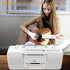WISCENT Cassette Cassettes/USB Mic,Cassette MP3 Player Boombox, Portable AM/FM Radio Stereo with Bluetooth, USB, Dual