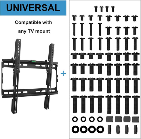 Suptek Universal TV Installation Hardware Kit with M4 M5 M6 M8 Screws and Spacers for TVs Up to 80"/204cm YF-UVSP