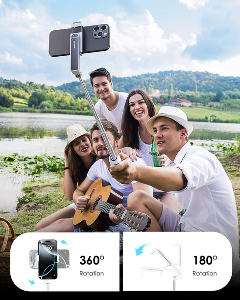 Viozon 47" Aluminum Alloy Wireless Selfie Stick Tripod with Detachable Remote, Lightweight Extendable Phone Stand