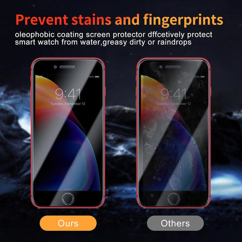 Privacy Screen Protector for iPhone 8 Plus/7 Plus, 3 Pack Tempered Glass Film, Anti-spy, Scratch Resistant, 9H Hardness