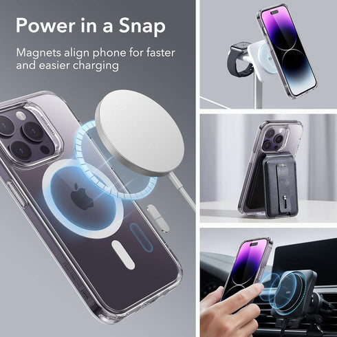 ESR Case for iPhone 14 Pro, Compatible with MagSafe, Shockproof Military-Grade Protection, Clear