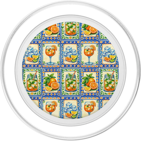 Orange Juice Citrus Fruit Mediterranean Style Summer Orange Citrus Pattern Watercolor Aesthetic PopSockets PopGrip