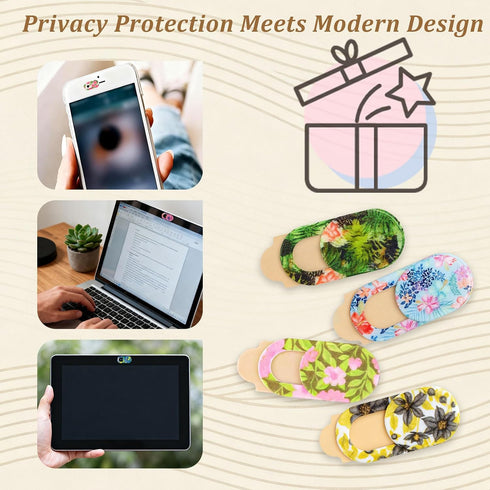 Brvlsoc 10-Pack Laptop Camera Cover Slide Cute Ultra Thin Floral Webcam Cover for iPhone, iPad, MacBook, Laptop, PC