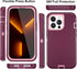 Case for iPhone 13 Pro Max Case 6.7" with 2 Screen Protector, Full Body Heavy Duty Military Grade Cover, Shockproof/Drop Proof Protection Phone Case (Wine Red Pink)