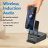 DONOW Wireless Induction Bluetooth Speaker with Cell Phone Stand, HD Surround Stereo Sound Foldable Phone Holder