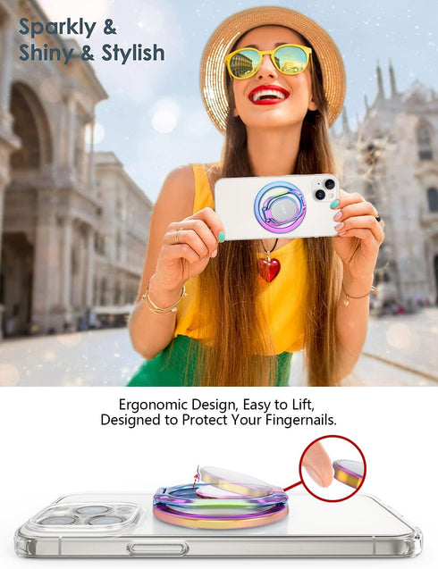 Magnetic Phone Grip for MagSafe Ring Holder - Allengel Gym Magnetic Grip with Adjustable Stand for iPhone 14/13/12