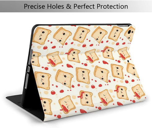 TZTTZT 9th/8th/7th 10.2 Inch, Cute Ketchup Bread Print Compatible with ipad Generation Case Cover, Tablet Cases
