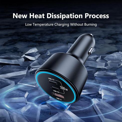 ROADRESS 200W, 100W PD3.0/QC4.0/PPS 16/15/14/13/12, S22/S21 USB C Car Charger Fast Charging Dual PD Type C Car Charger