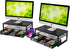 Simple Trending 2 Pack-2 Tier Metal Monitor Riser Stand - Computer Desk Organizer with Drawer, Black