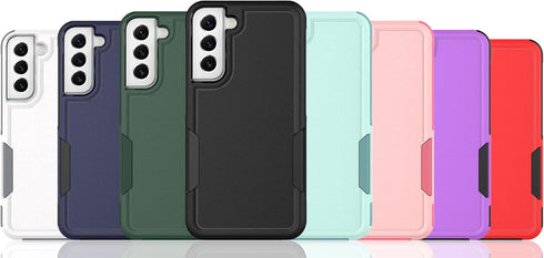Samsung Galaxy S22 Plus Case, Dual Layer Protective Heavy Duty Cell Phone Cover with Screen Protector, Black