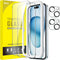 JETech Screen Protector for iPhone 15 Plus 6.7-Inch with Camera Lens Protector, 2-Pack, Easy Installation