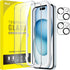 JETech Screen Protector for iPhone 15 Plus 6.7-Inch with Camera Lens Protector, 2-Pack, Easy Installation