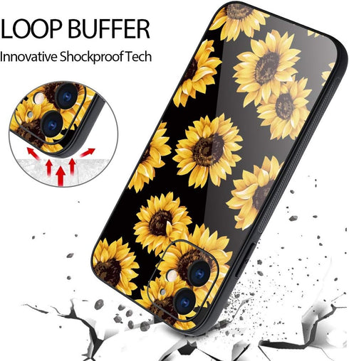 ZIYE Compatible with iPhone 11 Case Sunflower with Camera Lens Protective Cover for Women, Hard PC Back Anti Slip Grip