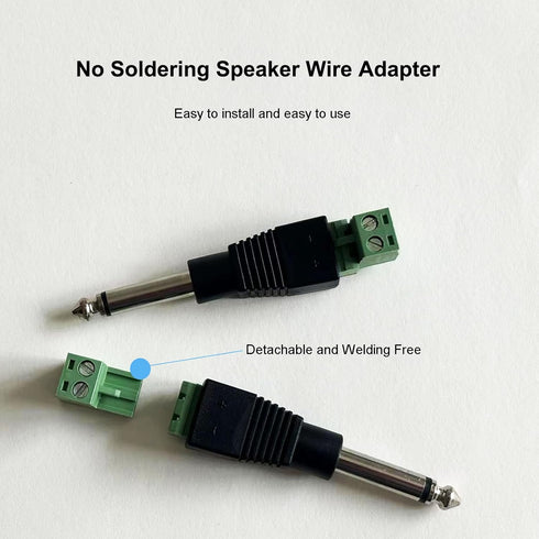 1/4 Jack, 4Pcs Solderless 1/4 Inch Audio Jack TS Male Mono Plugs Connector for Speaker, Guitar, Microphone Cables Repair